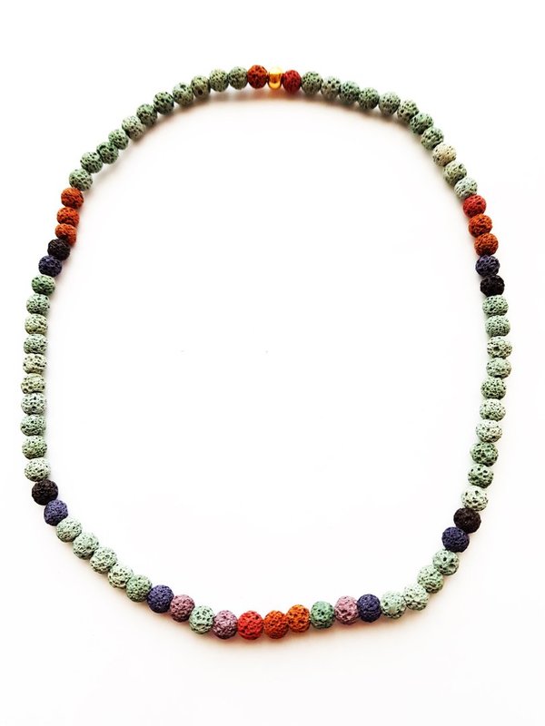 Halskette aus  Natursteinen - Lava Perlen ESK1016